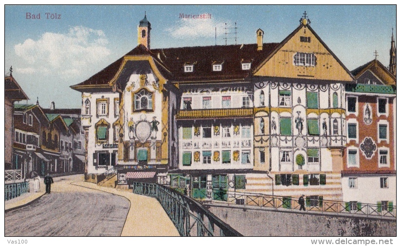 CPA BAD TOLZ- HOTEL, BRIDGE - Bad Toelz