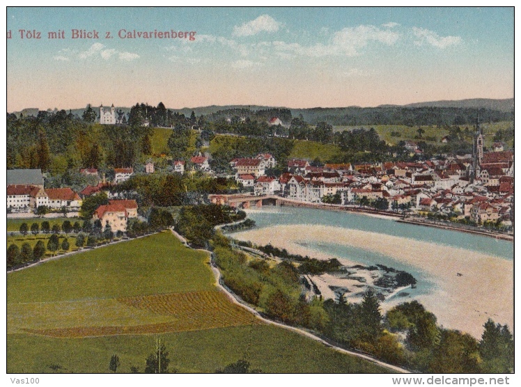 CPA BAD TOLZ-  PANORAMA, BRIDGE - Bad Tölz