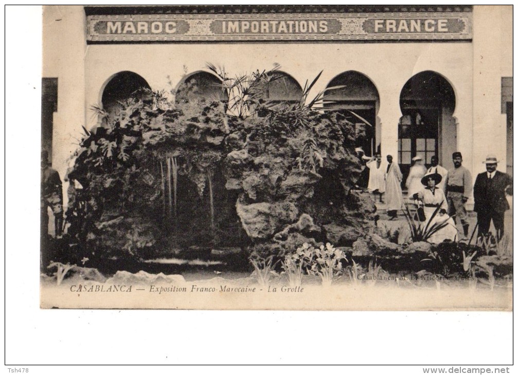 CARTE-PHOTO--- MAROC ---IMPORTATIONS----FRANCE--exposition Franco-Marocaine---la Grotte---voir  2  Scans - Casablanca