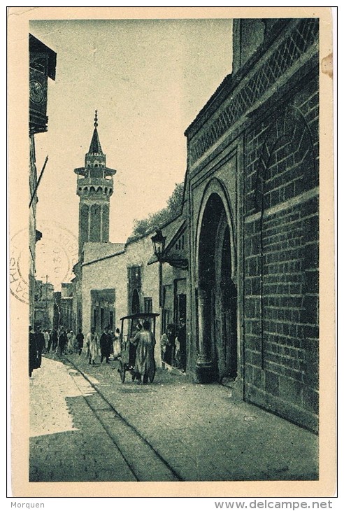 4493. Postal TUNEZ (Tunisia) 1930, Rue De La Casbah - Cartas & Documentos
