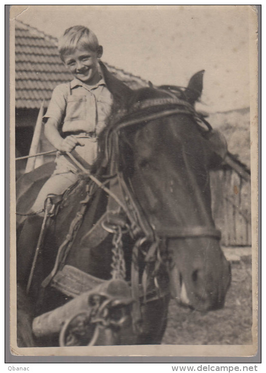 Serbia Very Old Picture/photograph Of Boy On Horse - Serbia