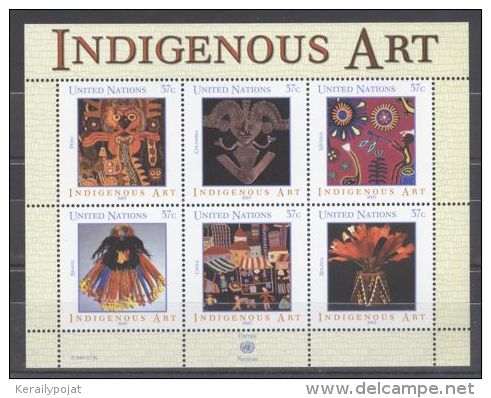 United States (UN New-York) - 2003 Indigenous Art Block MNH__(TH-9979) - Hojas Y Bloques