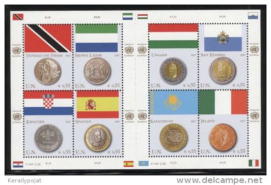 Austria (UN Vienna) - 2007 Flags And Coins Kleinbogen MNH__(TH-5181) - Blocs-feuillets