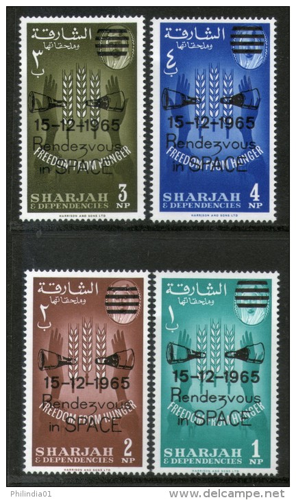 Sharjah - UAE 1963 Freedom From Hunger FAO Agriculture Sc 36-39 Set O/P Gemini Space Shuttle MNH # 5230A - Agriculture