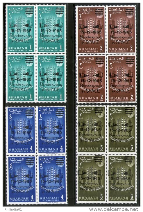 Sharjah - UAE 1963 Freedom From Hunger FAO Agriculture Sc 36-39 BLK/4 Set O/P Gemini Space Shuttle MNH # 5230B - Agriculture