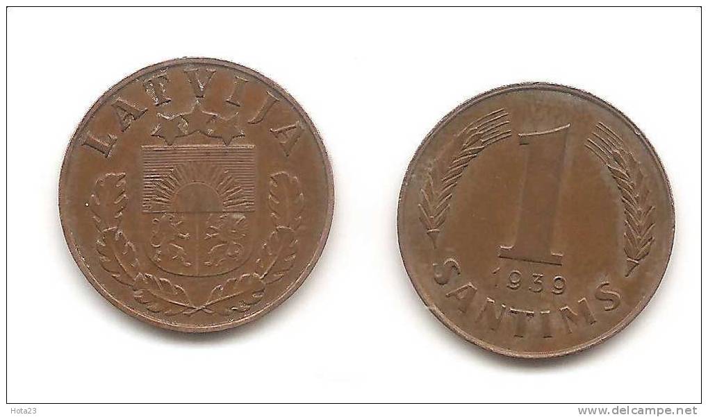 LATVIA 1 SANTIMI  COIN  1939 Y - Lettonia