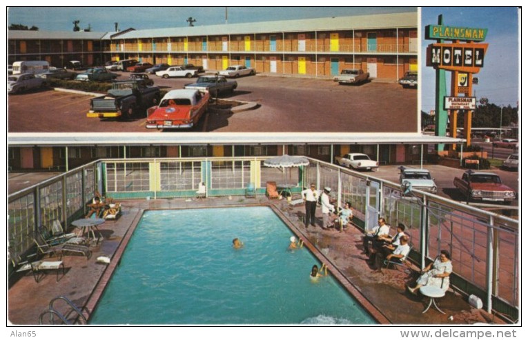 Route 66, Amarillo TX Texas, Plainsman Motel, Auto, Lodging, 1960s Vintage Postcard - Route ''66'