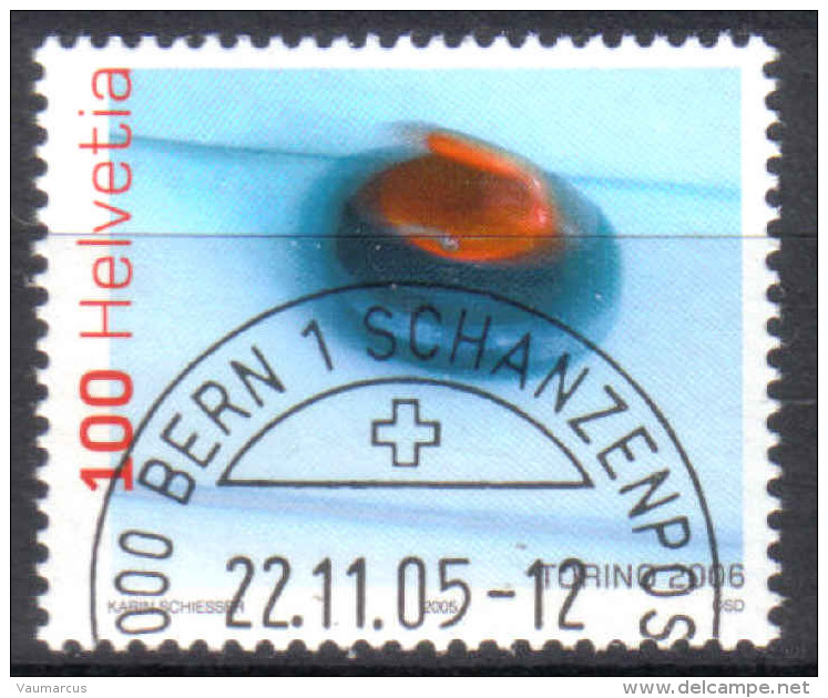 2005 Zu 1181 / Mi 1949 / YT 1875 Sport JO Turin Curling Obl. 1er Jour Demi-lune BERN 1 SCHANZENPOST - Used Stamps