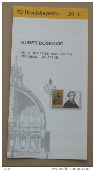 RUDJER BOSKOVIC - Croatia Post Postage Stamp Prospectus * Physicist Physics Physique Physicien Fisica Physik - Physik