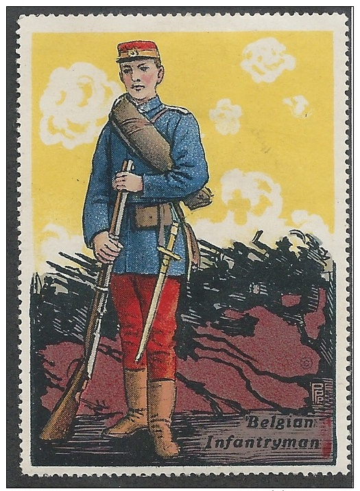 Belgium, Belgian Infantryman, Early Poster Stamp, Scarce - Cinderellas