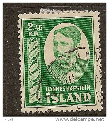 ICELAND 1954 2k45 Green SG 326 U ZZ12 - Used Stamps