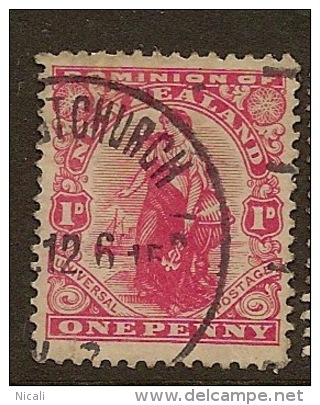 NZ 1909 1d Dominion Globe Flaw SG 405 U QT743 - Used Stamps