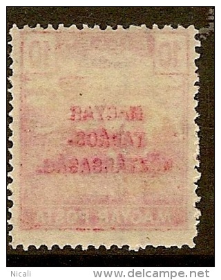 HUNGARY 1919 10f Offset SG 334 HM Z310 - Unused Stamps