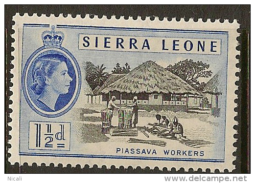 SIERRA LEONE 1956 1 1/2d Plassava SG 212 HM PN217 - Sierra Leone (...-1960)