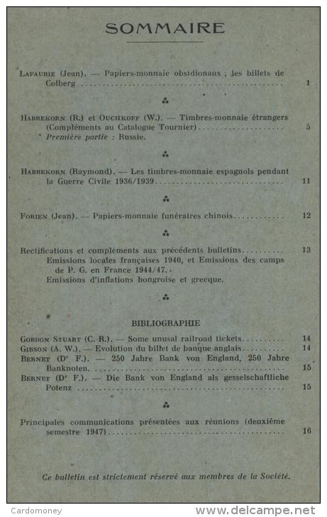 SOCIETE D´ETUDE Et DOCUMENTATION Pour L´HISTOIRE Du PAPIER MONNAIE - Livres & Logiciels