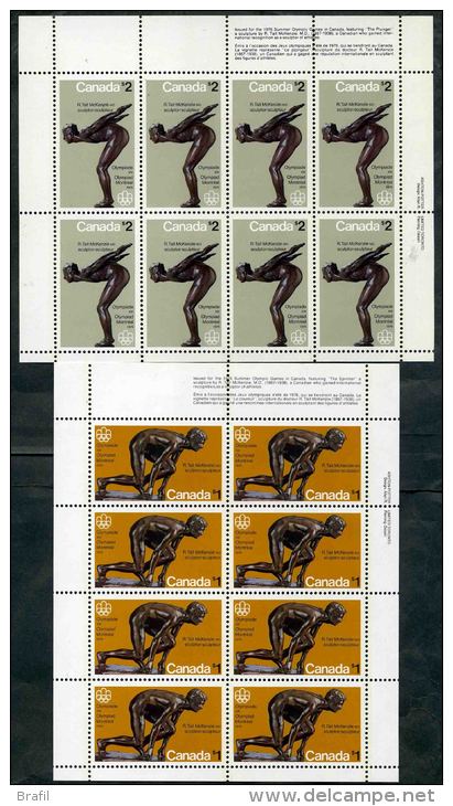 1975 Canada, Olimpiadi Di Montreal Foglietti, Serie Completa Nuova (**) - Blocks & Sheetlets