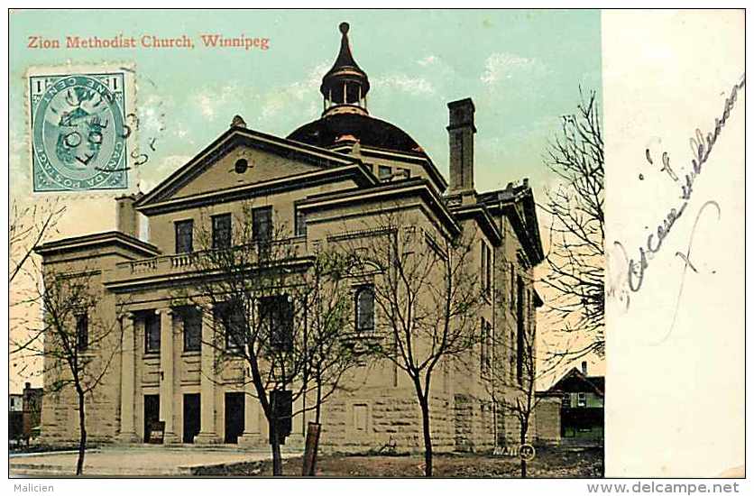 Pays Divers - Canada -ref 605  -winnipeg - Zion Methodist Church - -carte Bon état - - Non Classés