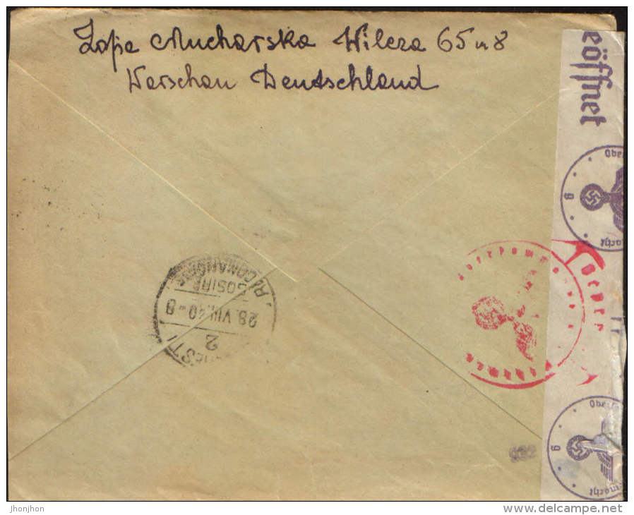 Germany-General Gouvernement,Air Mail Letter Circulated In 1940, Censored;zensur, For Romania-2 /scans - Besetzungen 1938-45