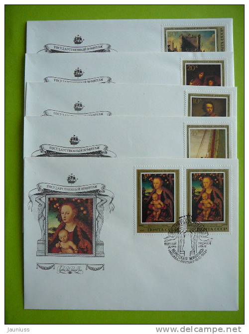 USSR Russia 1983 Art Painting Set Of 5 FDC - FDC