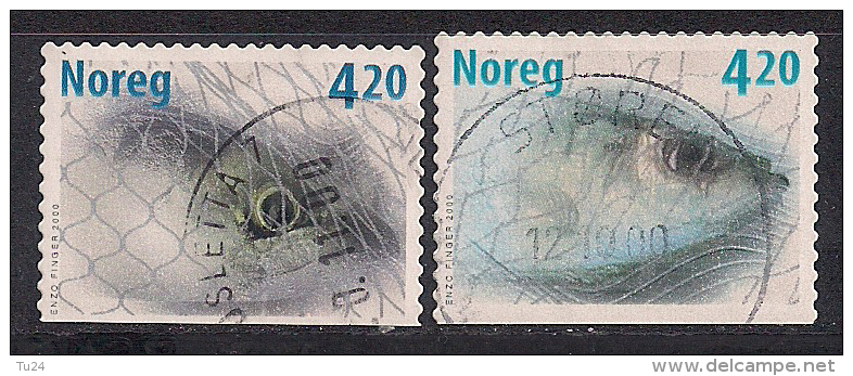 Norwegen  (2000)  Mi.Nr.  1355 + 1356  Gest. / Used  (cb121) - Gebraucht