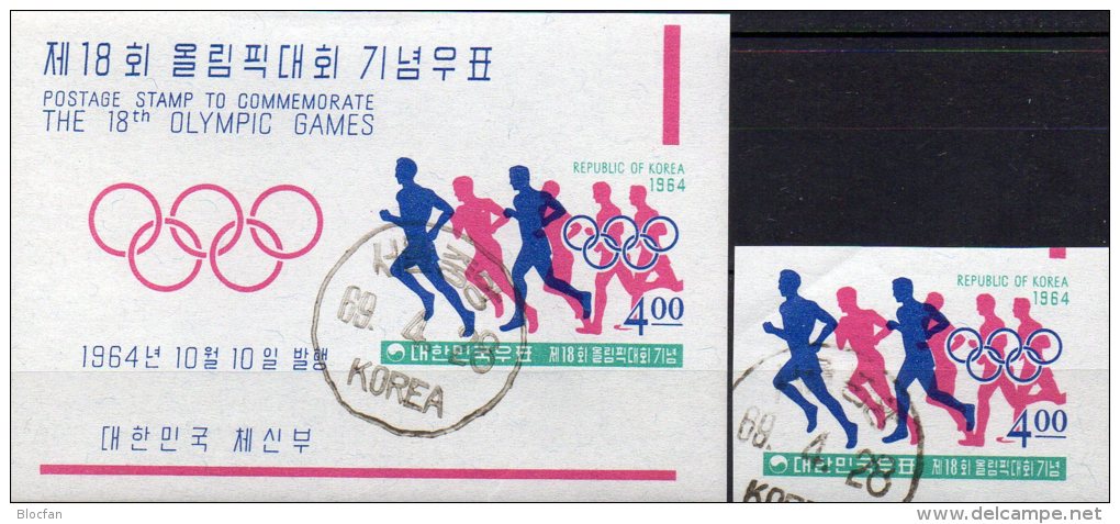 Olympiade In Tokio 1964 Korea 463+Block 195 O 11€ Marathon-Lauf Foglietto Bf Sport M/s Bloc Olympic Sheet Of South Corea - Summer 1964: Tokyo