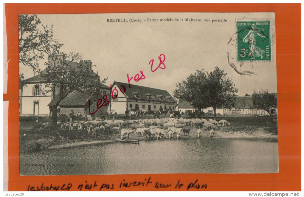 CPA 27, BRETEUIL, Ferme Modèle De La MALTERRE,  Petits  Personnages,  Troupeau De Moutons, Juil  2013 1445 - Breteuil
