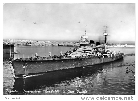 Incrociatore Garibaldi A Taranto - Viaggiata Nel 1957 - Guerra