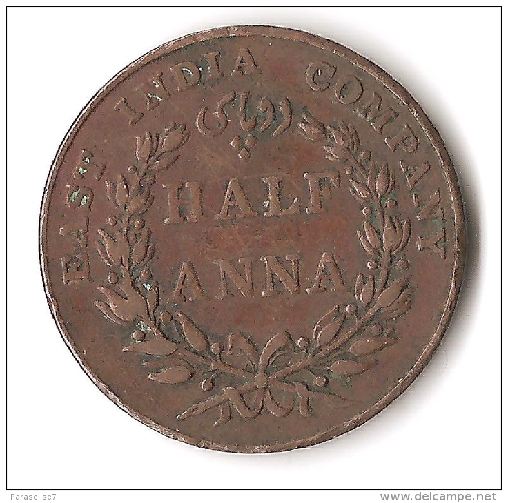 INDE  1/2 ANNA   1835 - Indien