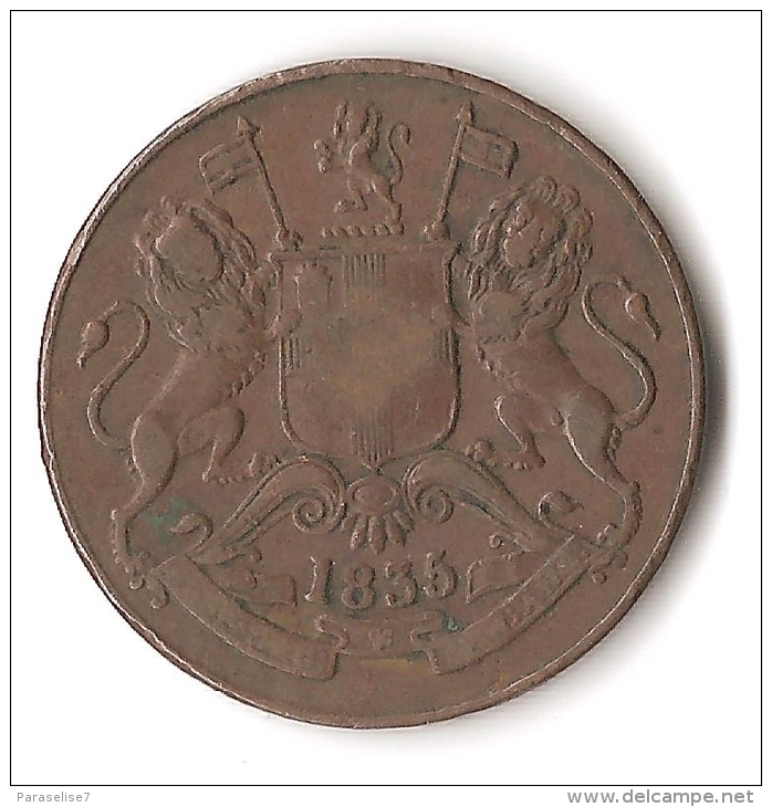 INDE  1/2 ANNA   1835 - India