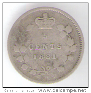 CANADA 5 CENTS 1881 AG QUEEN VICTORIA - Canada