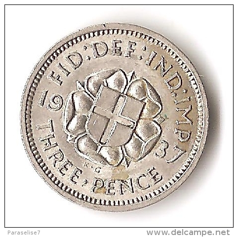 AUSTRALIE  3  PENCE  1937  ARGENT - Threepence