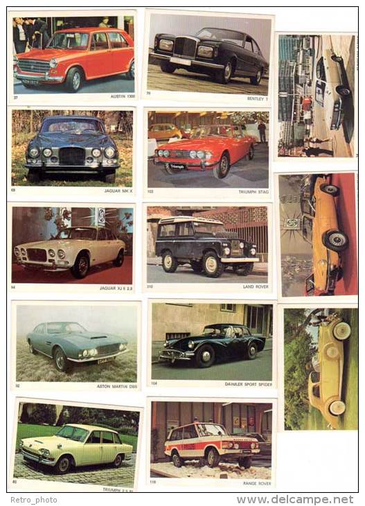 13 Cartes Americana Munich : Voitures Anglaises, Range Rover, Triumph, Jaguar, Austin, Aston Martin, ... - Autres & Non Classés