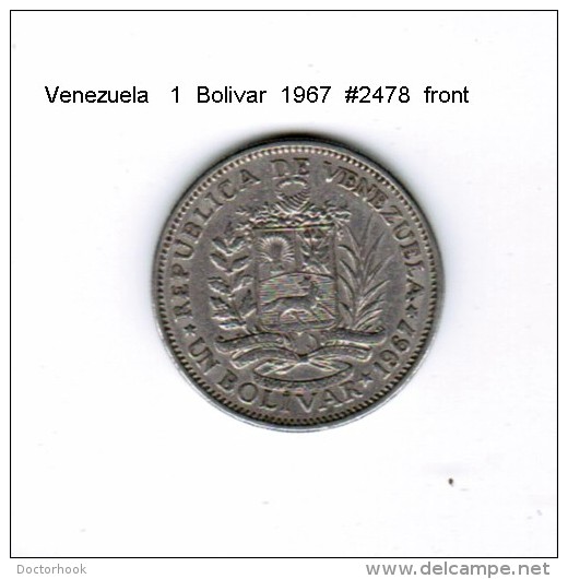 VENEZUELA   1  BOLIVAR  1967  (Y # 42) - Venezuela