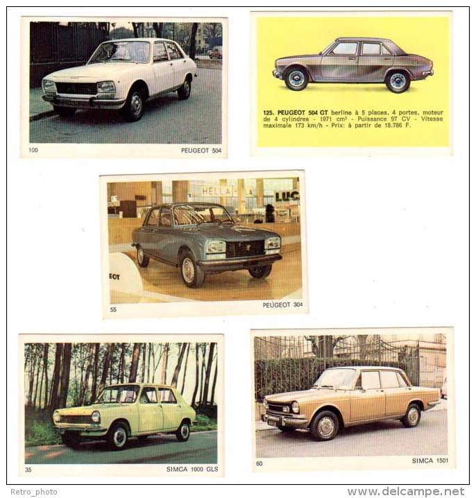 5 Cartes Americana Munich, Automobiles Peugeot (304 Et 504) & Simca 1000, 1501 - Sonstige & Ohne Zuordnung