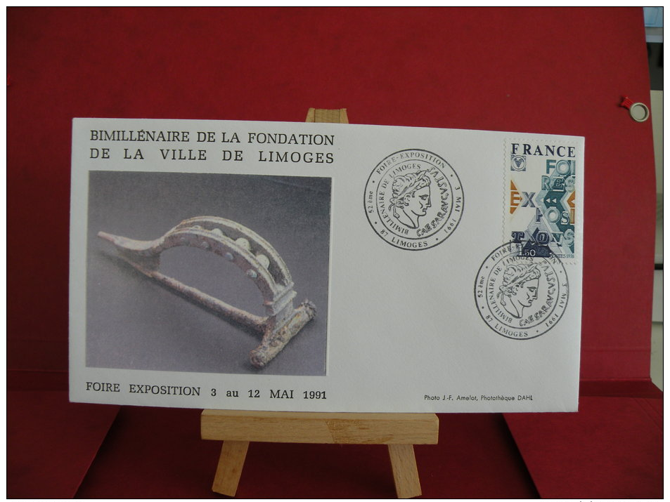 FDC, Bimillénaire De La Ville De Limoges, Foire Exposition - 87 Limoges -  3.5.1991 - 1er Jour - - 1990-1999