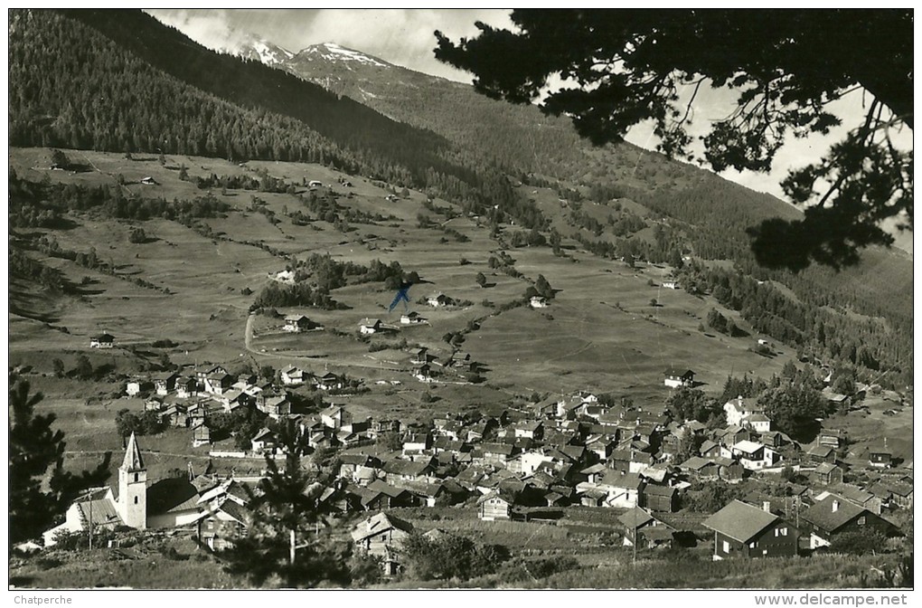 VALAIS SUISSE  VERCORIN SUR SIERRE 18709 VUE SUR LES MAYENS ET LE MONT NAHLE EDIT. GYGER ECRITE CIRCULEE  1958 - Sierre