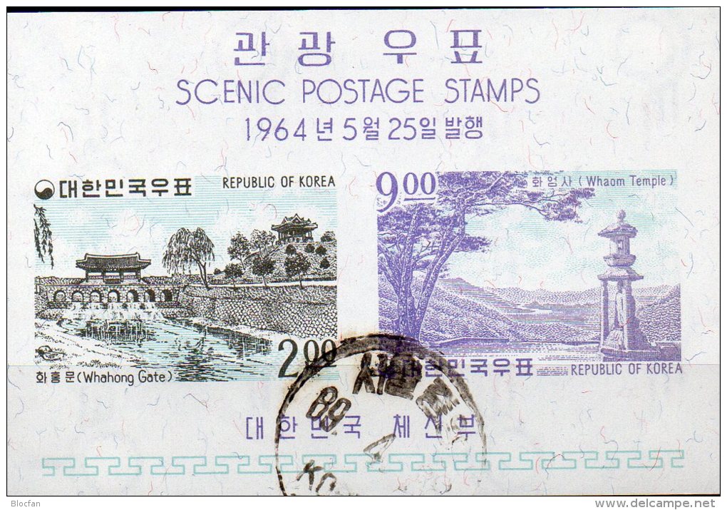 Sehenswürdigkeit 1964 Korea Block 187 O 24€ Stadt-Tor In Suwon Whaom-Tempel Bf M/s Nature Bloc Gate Sheet Of South Corea - Korea, South