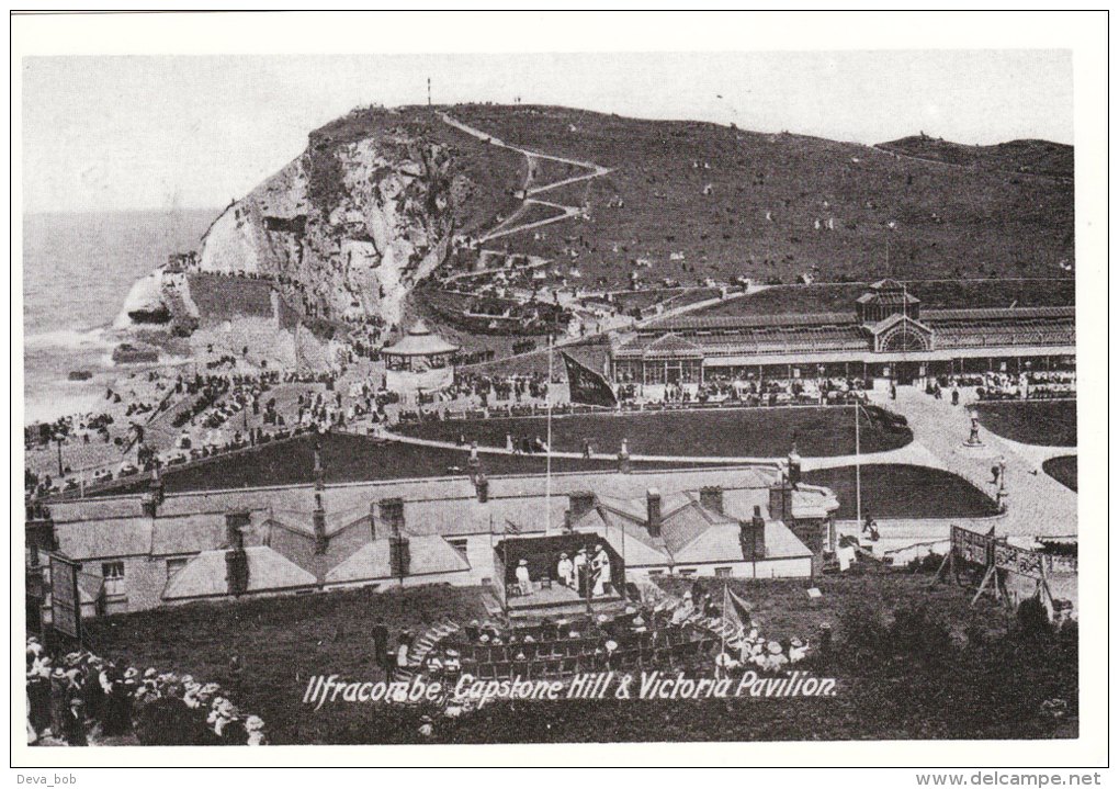 Postcard ILFRACOMBE Capstone Hill Victoria Pavilion 1906 Edwardian Devon Repro - Ilfracombe