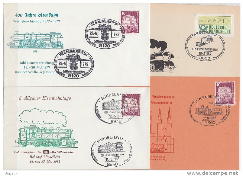 Bund 8 Belege Mit Sonderstempel Zum Thema Eisenbahn Ansehen !!!!!!! - Eisenbahnen