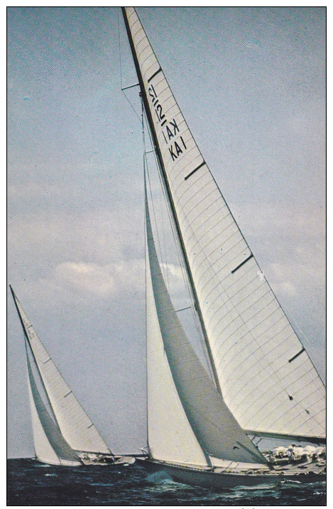 America's Cup Yachts Off NEWPORT , Rhode Island , 50-60s - Other & Unclassified