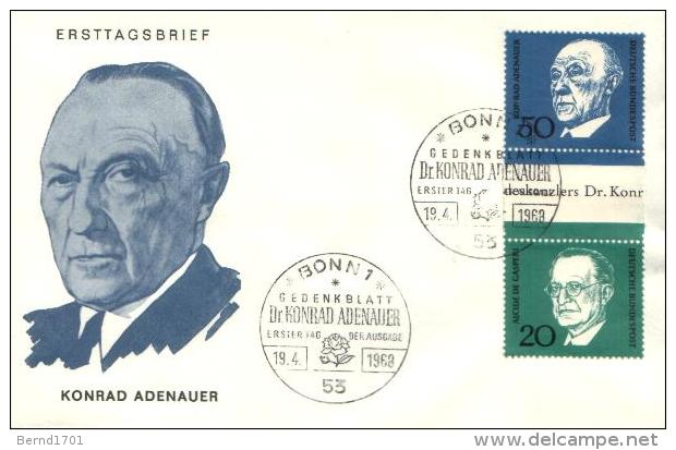 Germany  - Mi-Nr 555 + 557 FDC (X506)- - 1961-1970