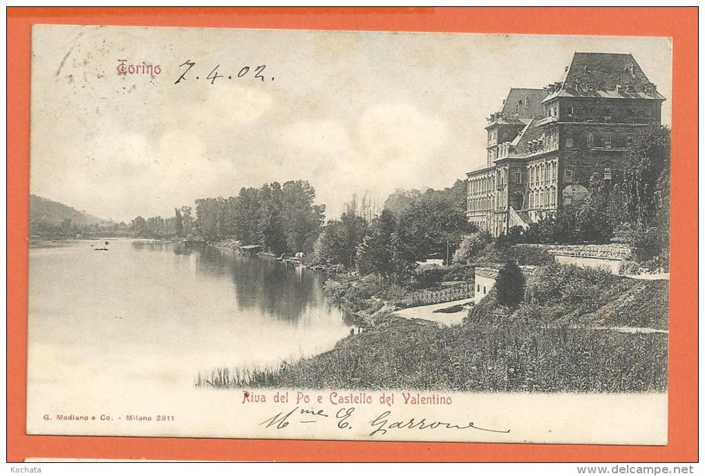 HB238, Torino, Riva Del Po E Castello Del Valentino, 2811, Précurseur, Circulée 1902 - Castello Del Valentino