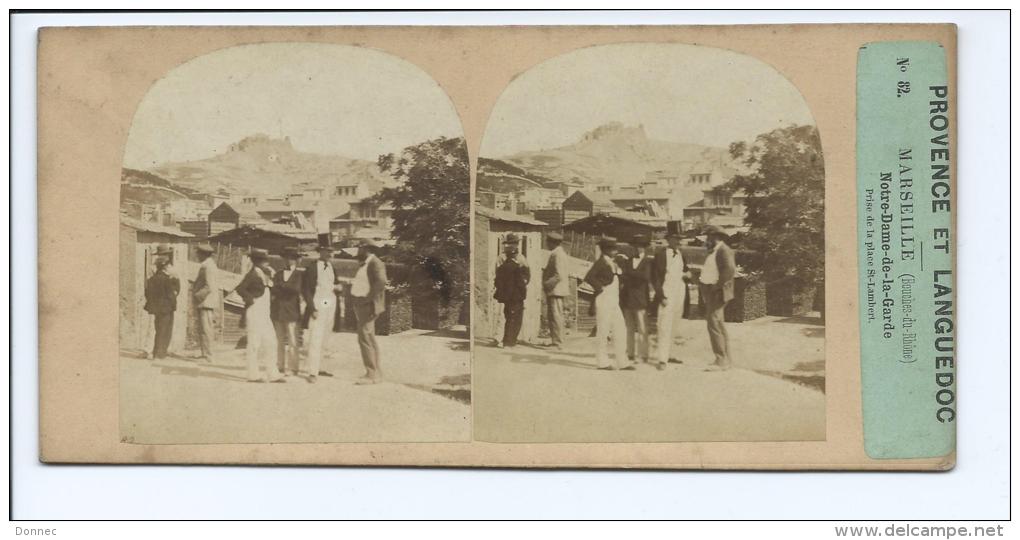 PHOTO STÉRÉO CIRCA 1860 FURNE ET TOURNIER MARSEILLE PLACE ST LAMBERT PROVENCE ET LANGUEDOC N°82 (PORT R2 OFFERT - Stereoscopic