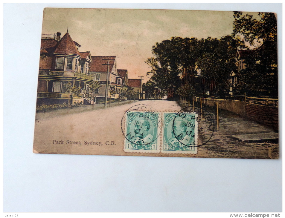 Carte Postale Ancienne : SYDNEY C. B. , Park Street , Stamps 1909 - Cape Breton