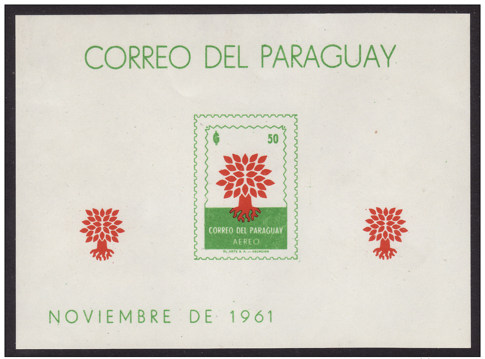 Paraguay #C309a Imperf. S/s, F-VF Mint NH ** World Refugee Year - Paraguay