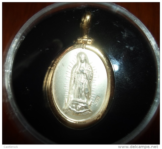 O) 2012 MEXICO,UNIT, VIRGIN OF GUADALUPE, GOLD PLATED AND SILVER, SMALL. - Necklaces/Chains