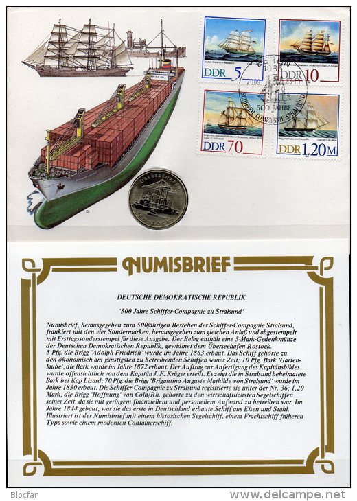 Numisbrief 5/88 Deutschland 1988 Numisletter 5M Plus DDR 3198/1 SST 35€ Schiffer Compagnie Schiff-Fahrt Cover Of Germany - 5 Mark