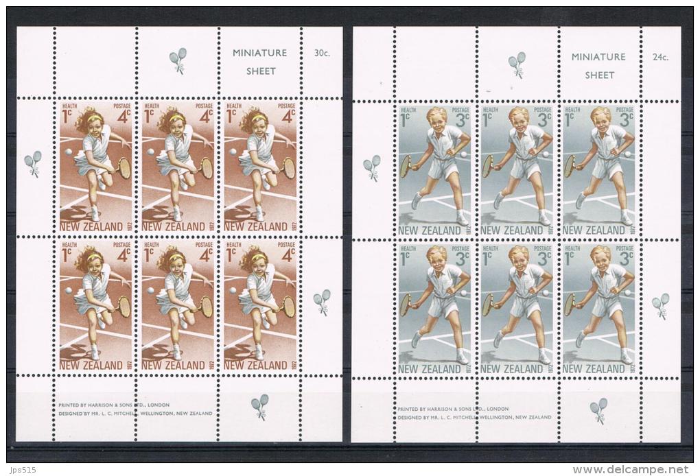 TENNIS - New Zealand 1972 - 2 Complete Sheets Health And Sport  BF 32/3 Yvert ** - Jetski