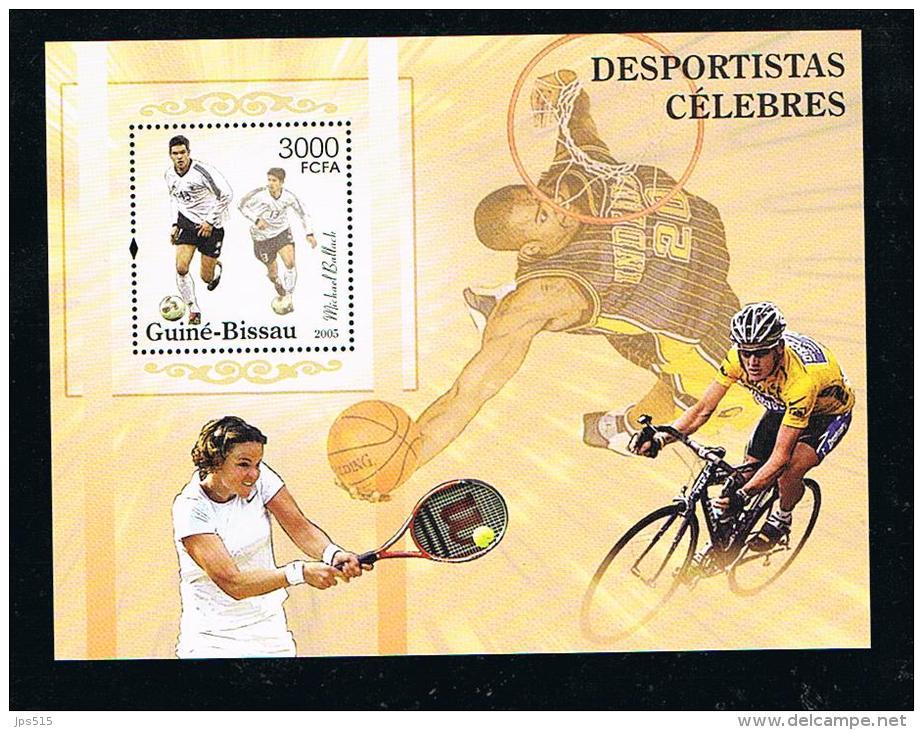 TENNIS - Guinea-Bissau - 2005 - Mini Sheet Famous Sports Also Football Basket And Cycling ** - Jetski