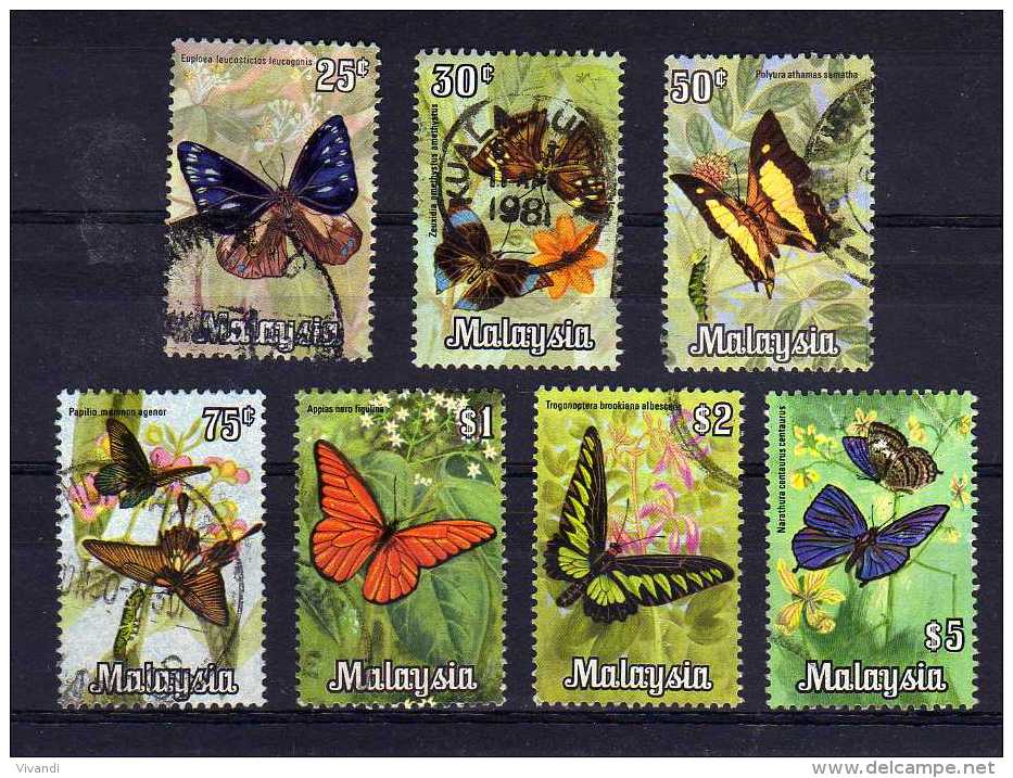 Malaysia - 1970 - Butterflies (Part Set) - Used - Malaysia (1964-...)